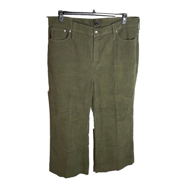 J.Crew $148 Wide-leg corduroy trouser Olive Size 37 BT922